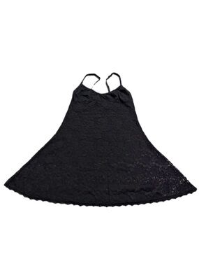 90s/Y2K European Vintage Port Louis Floral Lace Mini Slip Dress Black Size Small